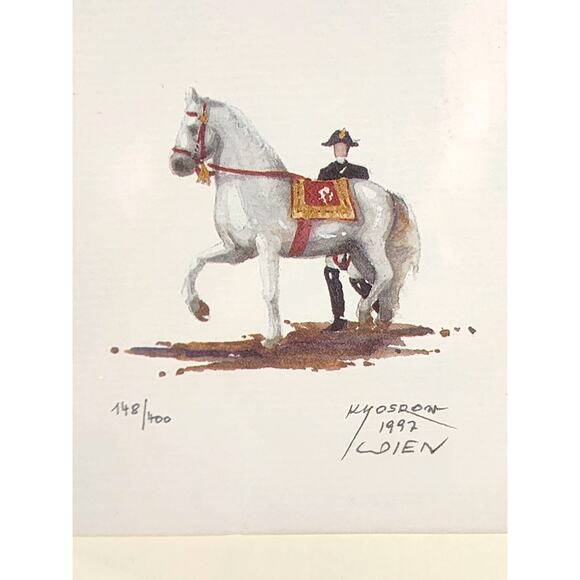 ORIGINAL WATERCOLOR PICTURE-Dr. Khosrow Salehi-Military-Equestrian Military - Picture 1 of 9